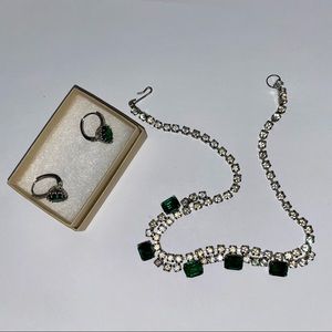 Emerald and Diamond necklace & earrings